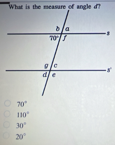 70°
110°
30°
20°