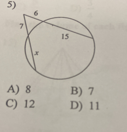 A) 8 B) 7
C) 12 D) 11