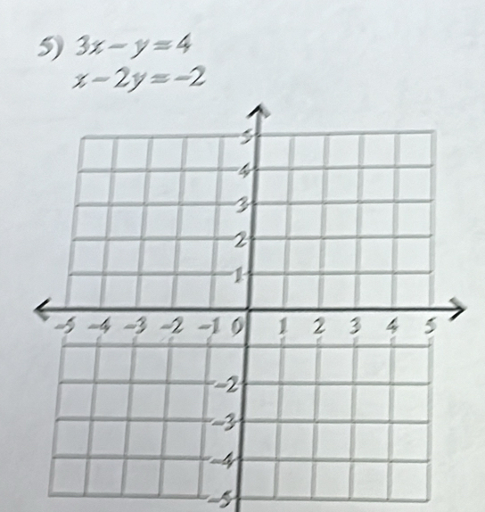 3x-y=4
x-2y=-2