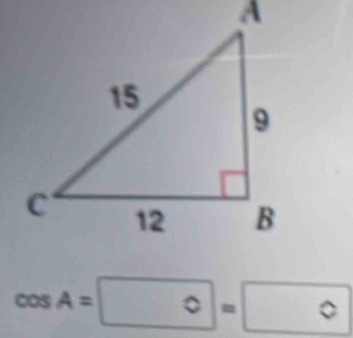 cos A=0=0