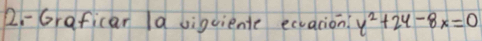 Graficar la viguiente ecuacion? y^2+24-8x=0