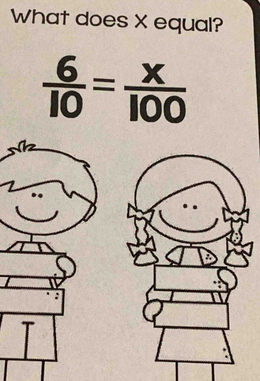 What does X equal?
 6/10 = x/100 