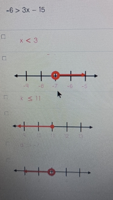 -6>3x-15
x<3</tex>