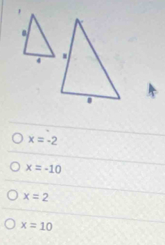 x=-2
x=-10
x=2
x=10