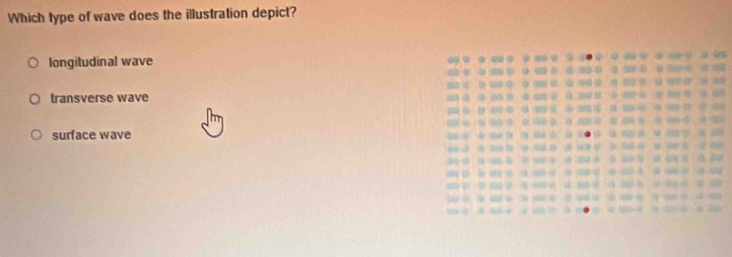 Solved: Which type of wave does the illustration depict? longitudinal ...