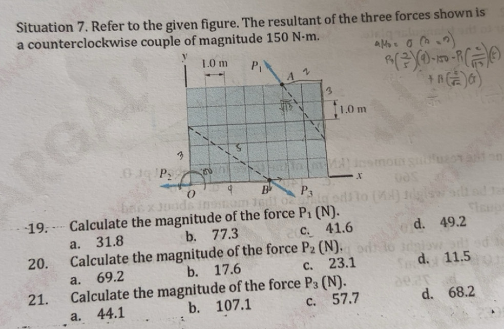 Solved: Situation 7. Refer to the given figure. The resultant of the ...