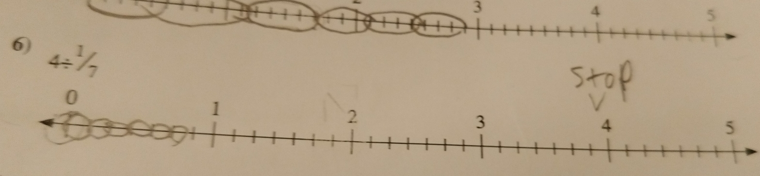 3 
6) 4/ ^1/_7