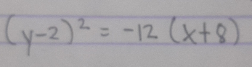 (y-2)^2=-12(x+8)