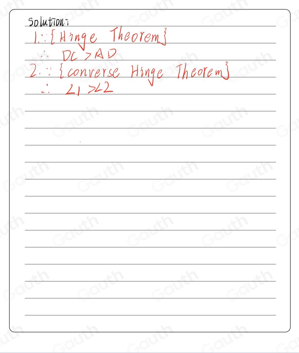Solved: Directions: Use the Hinge Theorem and its converse in comparing ...