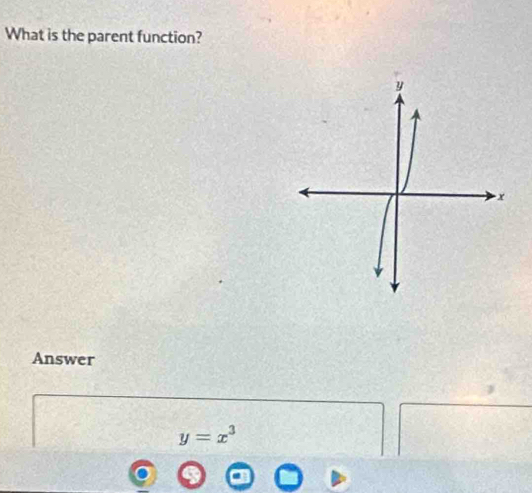 What is the parent function? 
Answer
y=x^3