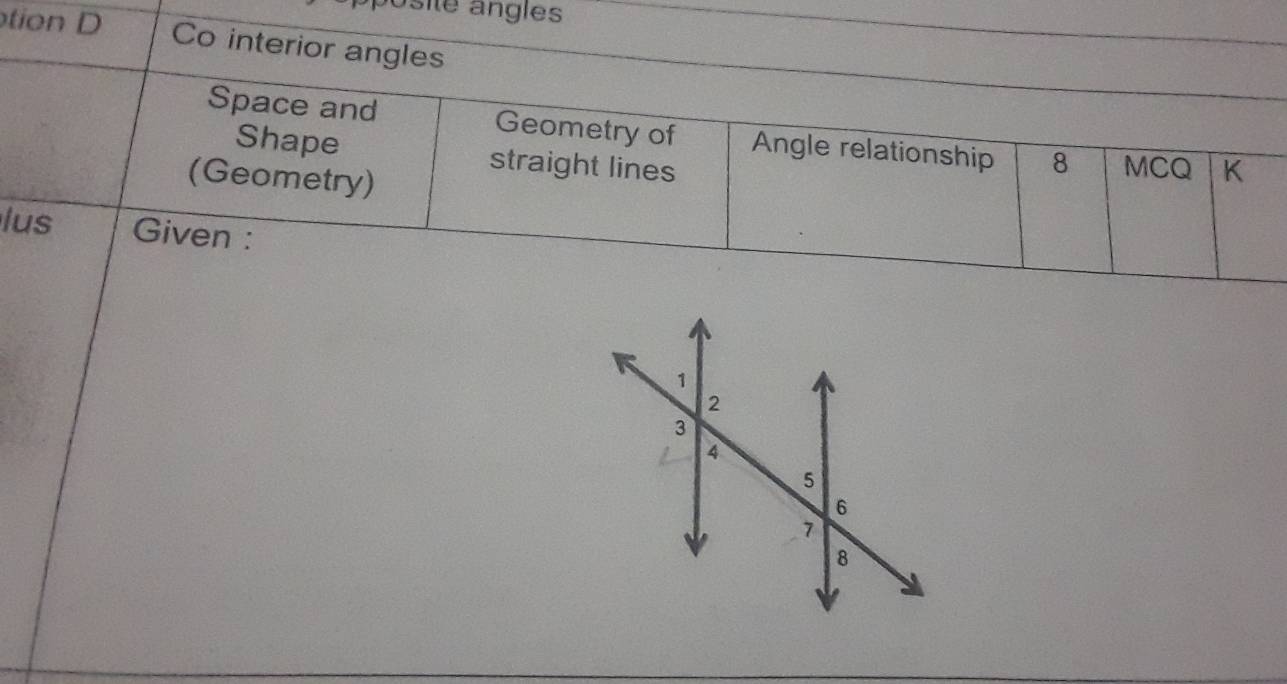 úsite angles
l