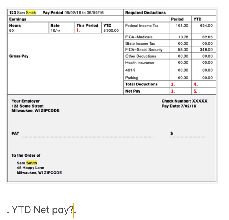 YTD Net pay?.