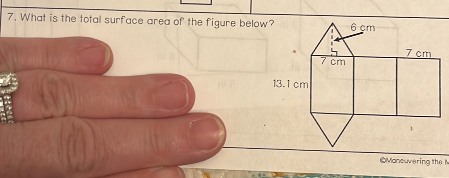 Solved: What is the total surface area of the figure below ...