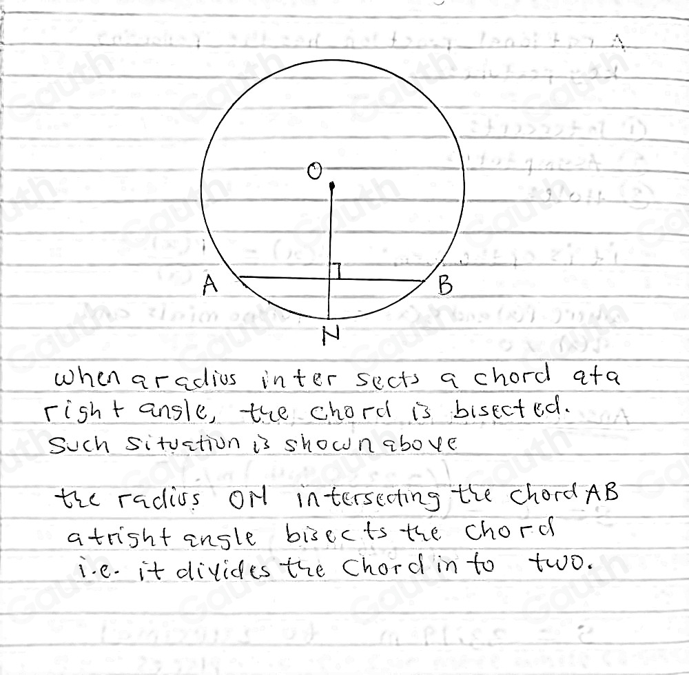 Solved: When a radius intersects a chord of a circle at a right angle ...