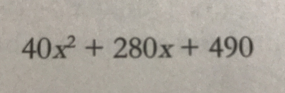 40x^2+280x+490