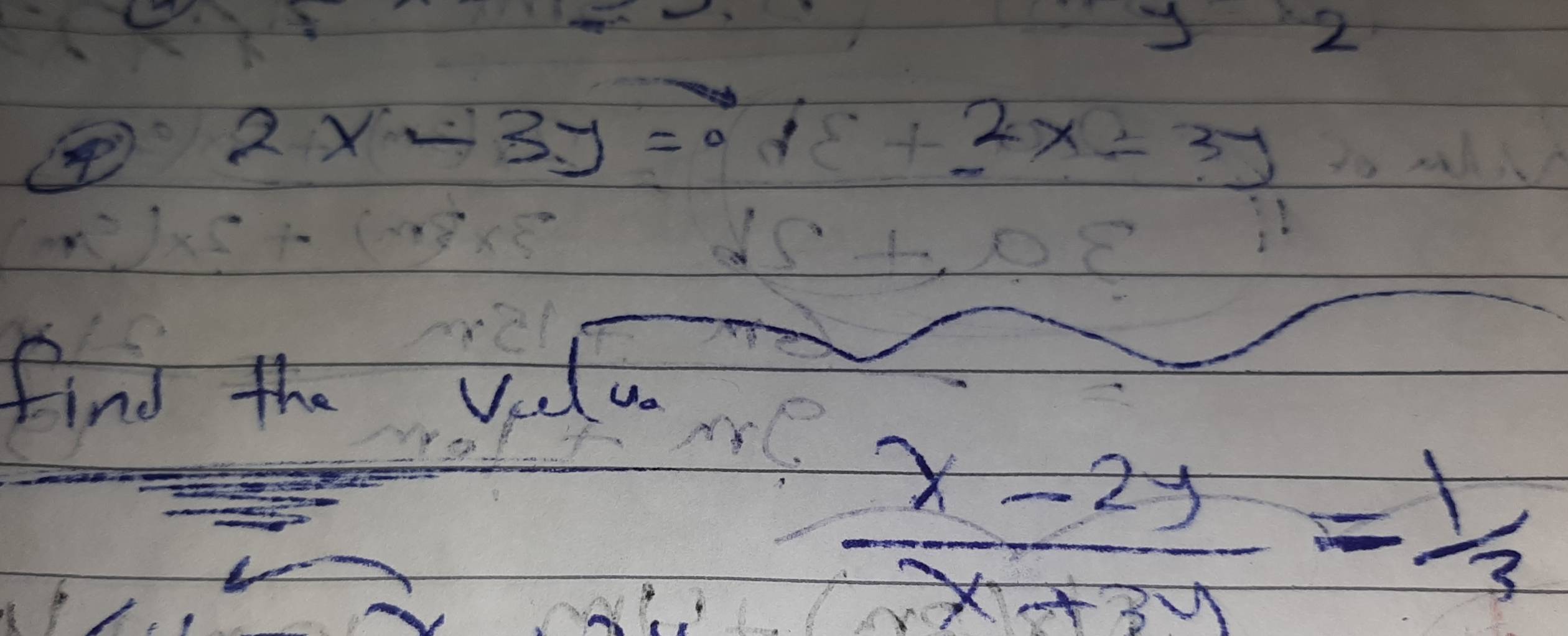 2 
④
2x-3y=0
2x=3y
find the
V_c
 (x-2y)/x+3y = 1/3 