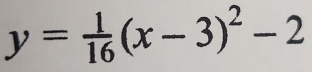 y= 1/16 (x-3)^2-2