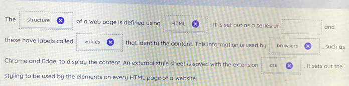 Solved: The structure of a web page is defined using HTML It is set out ...