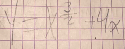 y=x^(frac 3)2+4x