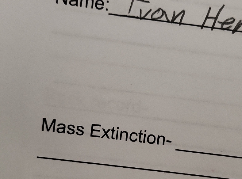 vame: 
_ 
_ 
Mass Extinction- 
_