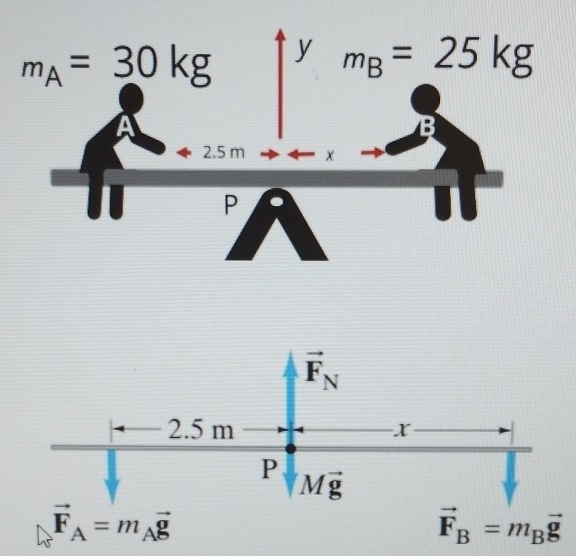 vector F_A=m_Avector g
vector F_B=m_Bvector g