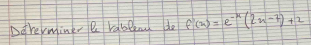 Daverminer rablea do f'(x)=e^(-x)(2x-7)+2