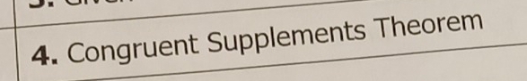 Congruent Supplements Theorem