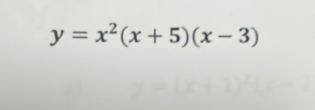 y=x^2(x+5)(x-3)