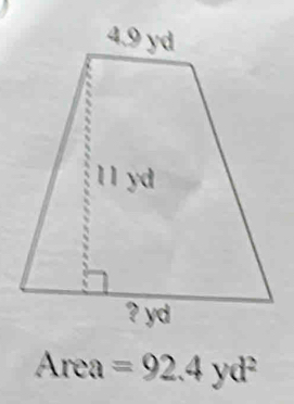 Area =92.4yd^2