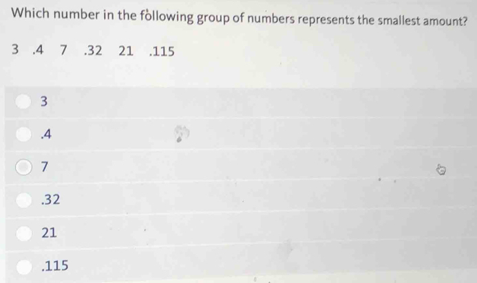 Solved: Which number in the following group of numbers represents the ...