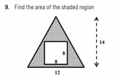 Find the area of the shaded region
14
ψ