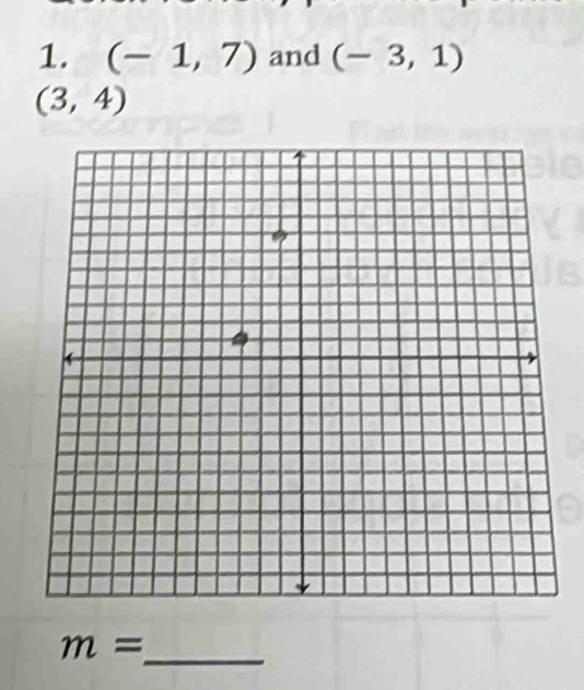 (-1,7) and (-3,1)
(3,4)
_
m=