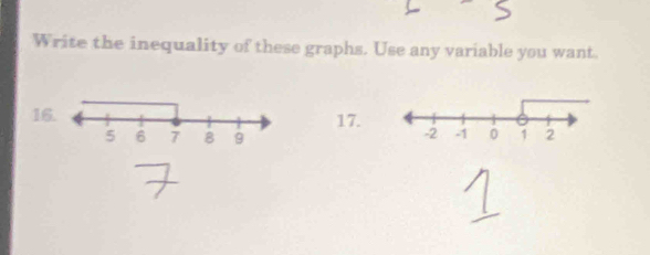 Write the inequality of these graphs. Use any variable you want
117.