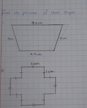 find the poimeter of teee shapes 
8.