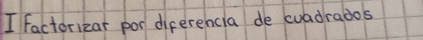 factorizar por diferencia de cuadrados