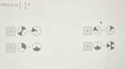 Which is  1/3 - 1/6  ?
n. -
D. -