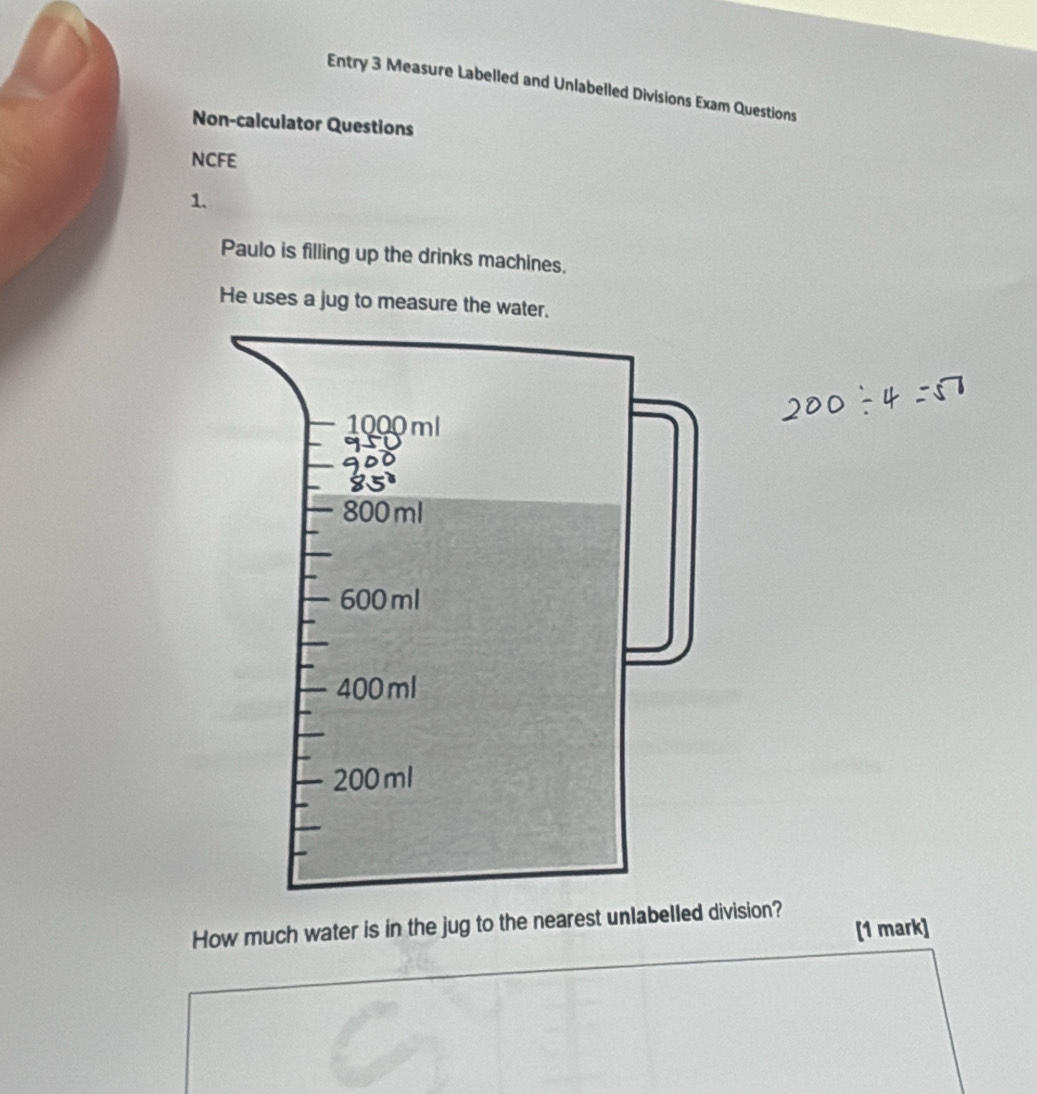 Solved: Entry 3 Measure Labelled and Unlabelled Divisions Exam ...