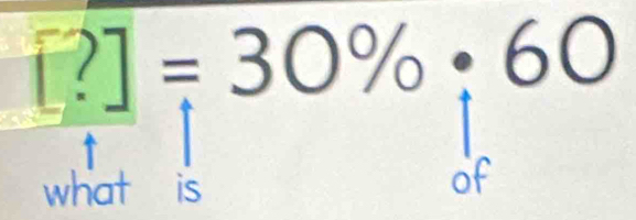 [?]=30% :60
what is 
of