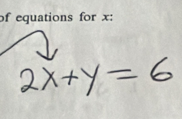 of equations for x :