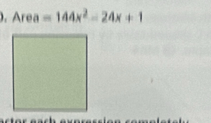 Area =144x^2-24x+1