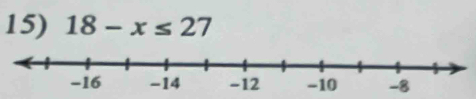 18-x≤ 27