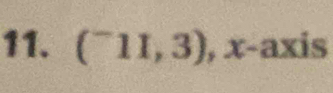 (^-11,3) , x-axis