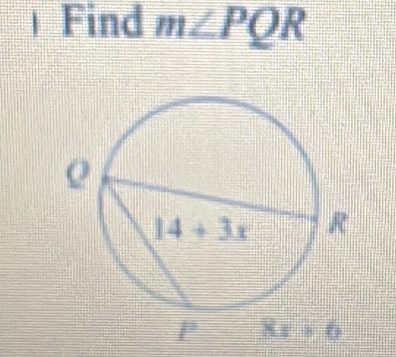 Find m∠ PQR