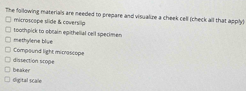 Solved: The following materials are needed to prepare and visualize a ...