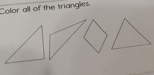 Color all of the triangles.