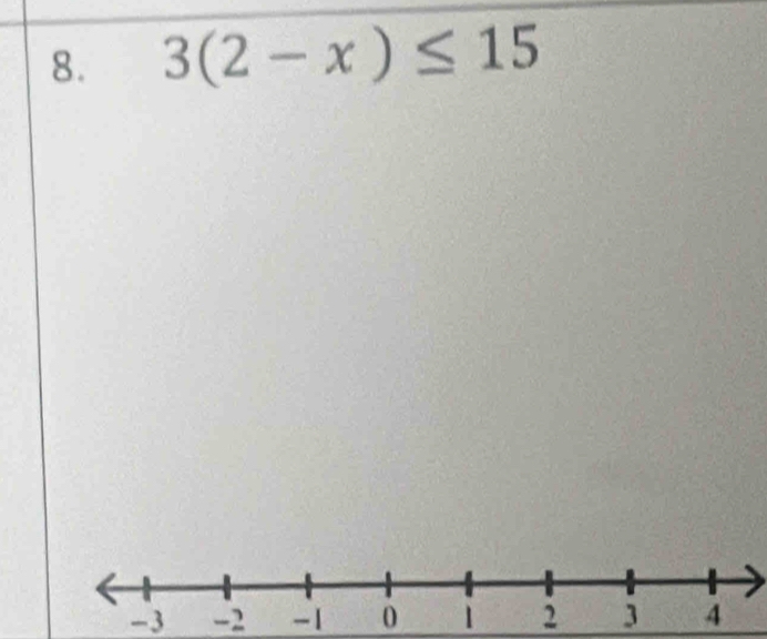 3(2-x)≤ 15
-3