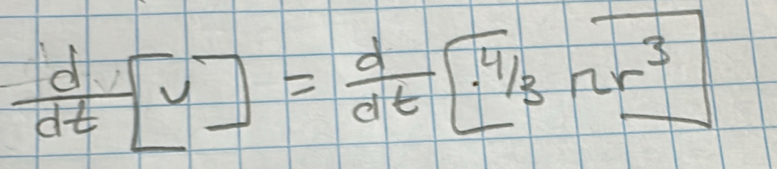  d/dt [v]= d/dt [· 3/3nr^3]