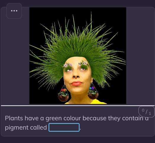 Plants have a green colour because they contain a 
pigment called