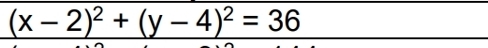 (x-2)^2+(y-4)^2=36