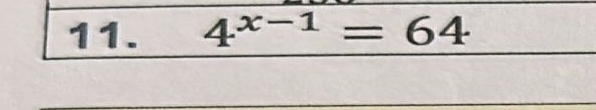 4^(x-1)=64